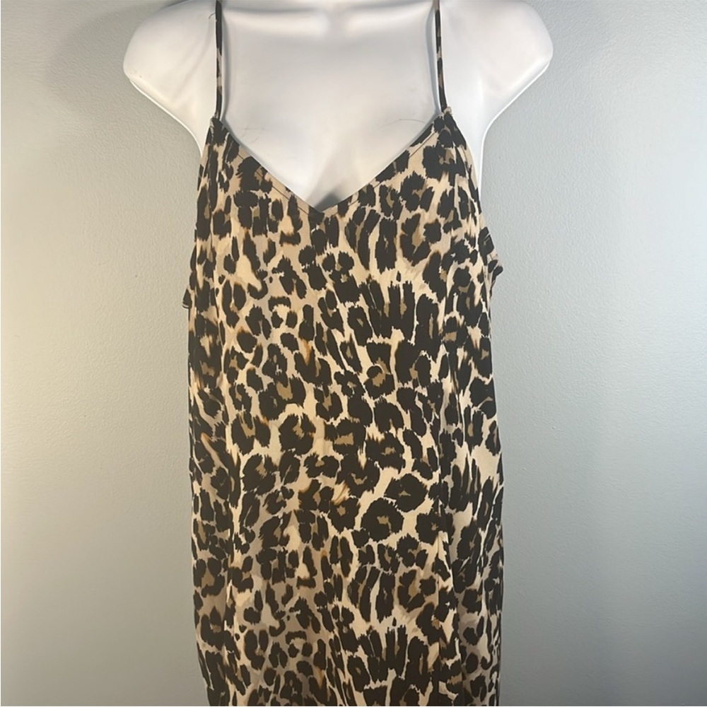 Leopard Print Slip Maxi Dress Size Medium